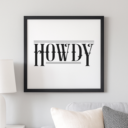 Howdy Matte Canvas - Black