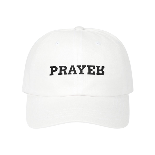 Prayer Flip Text Hat – Cotton Baseball Cap / Black Embroidery
